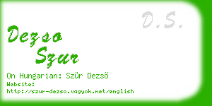 dezso szur business card