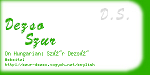 dezso szur business card